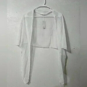 NWT! White tie front shawl!